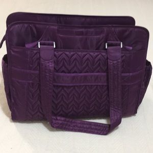 NWT Lug plum caboose carry-all tote w/shoulder & detachable crossbody straps.